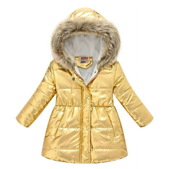 Children Boys Girls Down Coat Winter Autumn Thicken Woolen Hooded Cotton-padded Parka Coat Warm Jackets Toddler Kids Outerwear