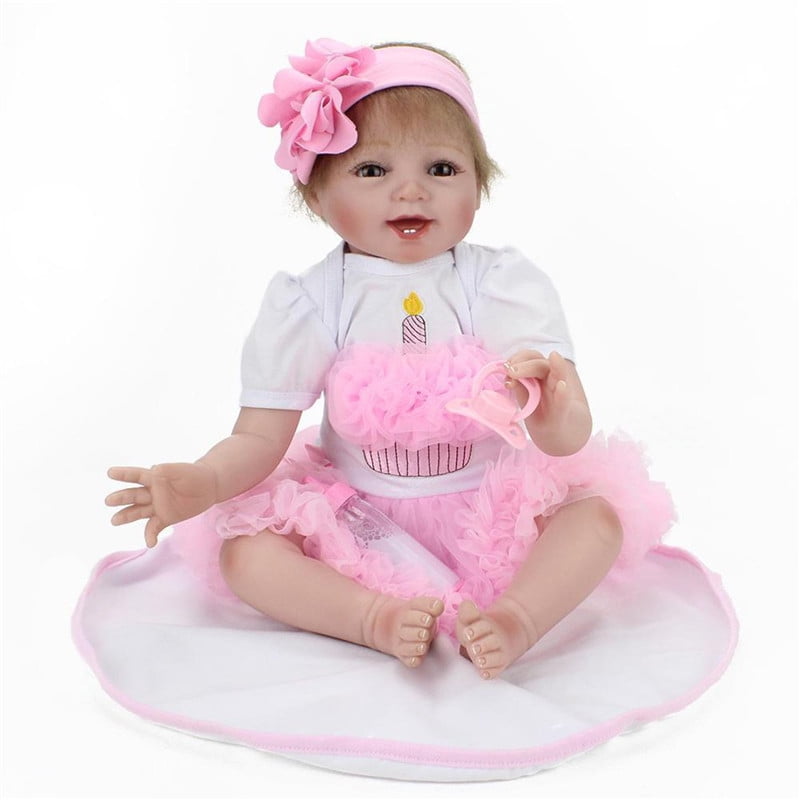 Reborn Baby Doll? 22'' Handmade Lifelike Baby Girl Doll Silicone Vinyl