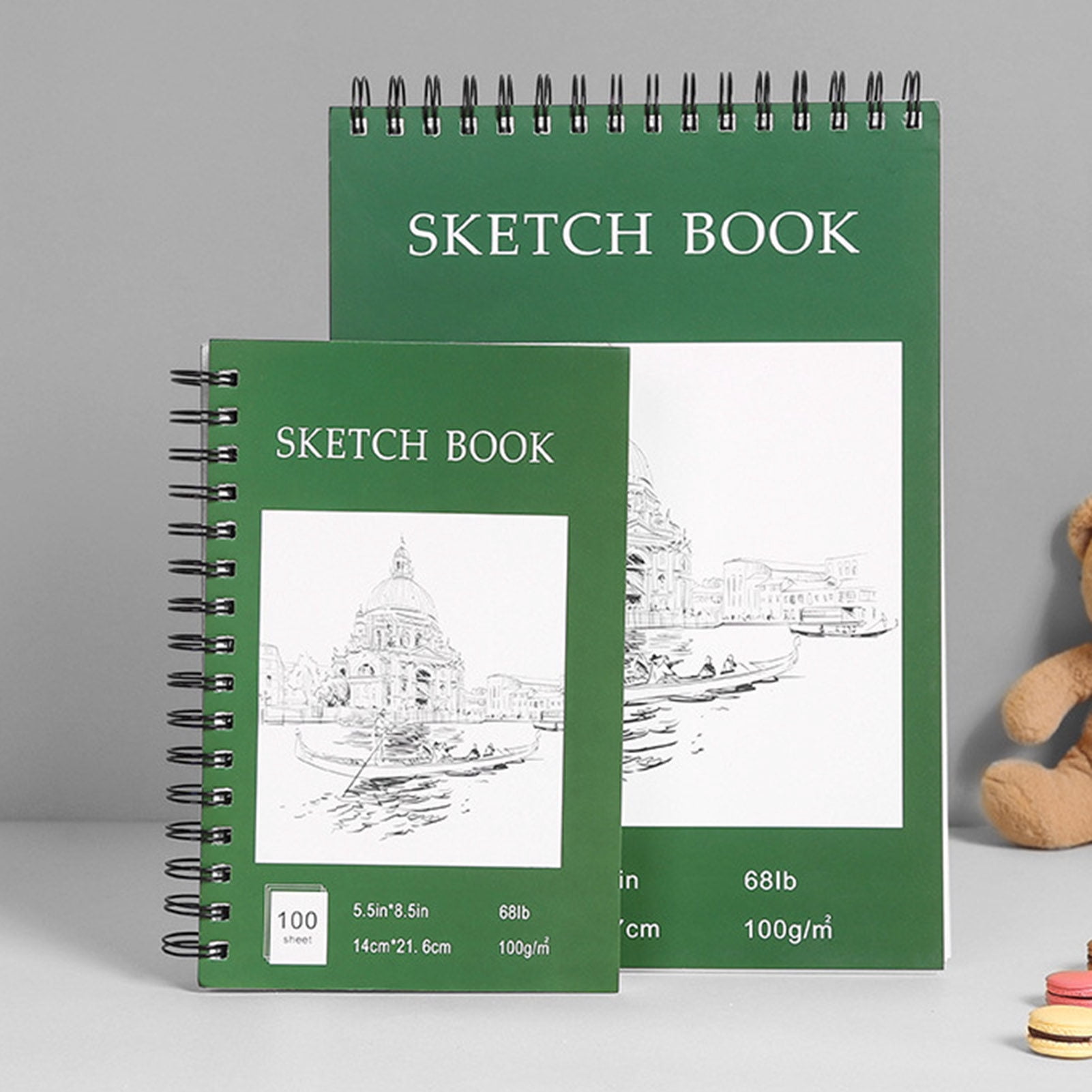 Homerr Acid-free Paper Sketchbook Spiral Bound Sketchbook A4 Hardcover Sketch Book - Spiral Bound, 100 Sheets, Acid-Free for Art Students