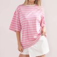 thumbnail image 5 of frariair Graphic Color Block Tee Featuring Relaxed Pullover Style And Breathable Fabric Perfect For Everyday Wear Pink, 5 of 6
