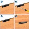 thumbnail image 5 of 10-Pack Black Back Mount Finger Edge Pull Handles, 3.15" (80mm) Hidden Cabinet Hardware for Kitchen Drawers, Wardrobes and Cupboards, 5 of 10