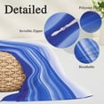 thumbnail image 6 of Blue Striped Throw Pillow Cover, Pillowcase Protectors with Zipper, Breathable Decorative Lumbar Pillow Case Cover, Modern Abstract Art Wave Moire Gradient Pillow Shams for Couch Sofa 12x20Inch, 6 of 8