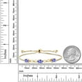 thumbnail image 5 of Gem Stone King 2.27 Ct Blue Tanzanite E-F Lab Grown Diamond 18K Yellow Gold Plated Silver Bracelet for Women, 5 of 5
