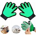 thumbnail image 1 of -Guante de aseo para mascotas, guante de limpieza para mascotas, guante de cepillo para perros, masaje de aseo para gatos, para quitar el pelo (verde), 1 of 5
