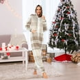 thumbnail image 6 of Brown and Beige Plaids Adult's Hoodie Onesie Jumpsuit One-Piece Pajamas with Zipper Unisex for Holiday M, 6 of 7