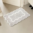 thumbnail image 2 of Upgraded Scalloped Bathroom Rug 31.5x19.69in Soft Absorbent Non Slip Bath Mat Quick Dry Polyester Floor Rug for Bathroom Shower Bedroom Entryway, 2 of 10