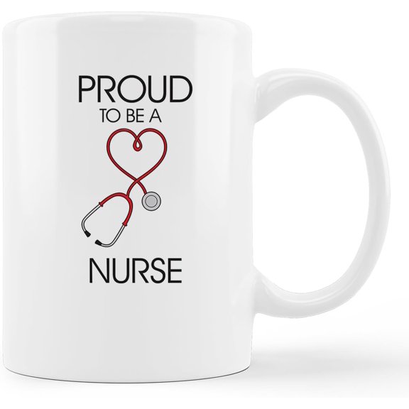 Proud to Be a Nurse Ceramic Mug-11oz Coffee Milk Tea Mug Cup with Handle,Nurse Appreciation Gifts,Nurse Week Gifts,Gifts for School Nursing Students