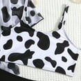 thumbnail image 4 of REDARER Girls 3-Piece Swimsuit Set: Cow Print Design, Tie-Waist Cover Up, Bikini Top + Bottom – Summer Fashion Beach Bathing Swimwear,8-9 Years, 4 of 7