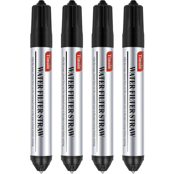 Filtro de agua Straw Timain Mini, paquete de 4 unidades para actividades al aire libre