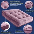 thumbnail image 4 of Floor Pillow Set of 4, Memory Foam Meditation Cushion, Floor Cushions for Adults Sitting, Large Square Seat Cushions for Yoga, Living Room, 20x20 Inch (Purple), 4 of 15