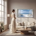 thumbnail image 5 of Ocean Beach Window Canvas Wall Art - Summer Coastal Seascape Picture Landscape Canvas Prints, Horizontal Tropical Sea Paintings Artwork for Home Decor, 5 of 7