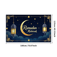 thumbnail image 5 of LUUFILx Ramadan Mubarak Lantern Background Banner Celebration Eid Backdrop Party Decoration Festival Muslim Décor Islamic Event Props Wall Decor, 5 of 8