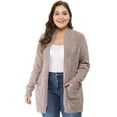 thumbnail image 2 of Cardigan Ouvert pour Femme Grande Taille Brun 1X, 2 of 6