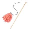 thumbnail image 1 of Cat Teaser Wooden Handle: Faux Woolen Yarn Elastic Rope Bell Pet Toy Kitten Wand, 1 of 3