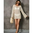 thumbnail image 5 of Swimsuit Cover Up for Women Summer Long Sleeve Bathing Suit Cover Up Swim Crochet Bikini Beach Dress Shermie, 5 of 6