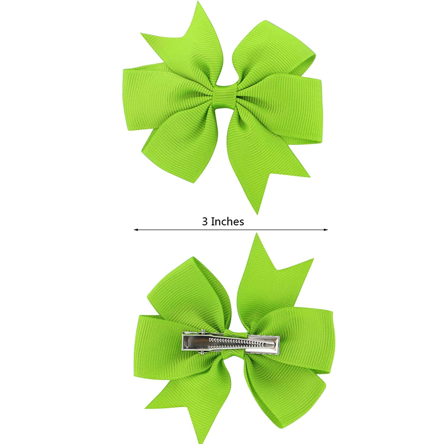 MUCHENGGIFT 120PCS 3inch Grosgrain Ribbon Polka Dot Pinwheel Hair Bows Boutique Rainbow Bows Alligator Clips For Girls Toddlers Teens(60Colorsx2)