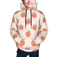 thumbnail image 2 of Bingfone Orange Peach Pattern Youth Classic Hoodies Soft Hooded Pullover Sweatshirts for Girls and Boys, 2 of 6