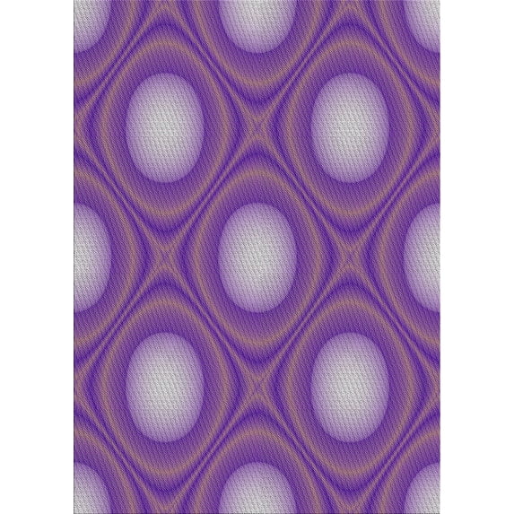 Ahgly Company Indoor Rectangle Patterned Bright Purple Novelty Area Rugs, 6' x 9'