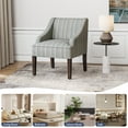 thumbnail image 6 of BELLEZE Accent Chairs Set of 2, Upholstered Wingback Arm Chairs with Linen Fabric, Solid Wood Comfortable Side Chairs, Statement Chairs for Bedroom Office Study - Kira (Shimmer), 6 of 7