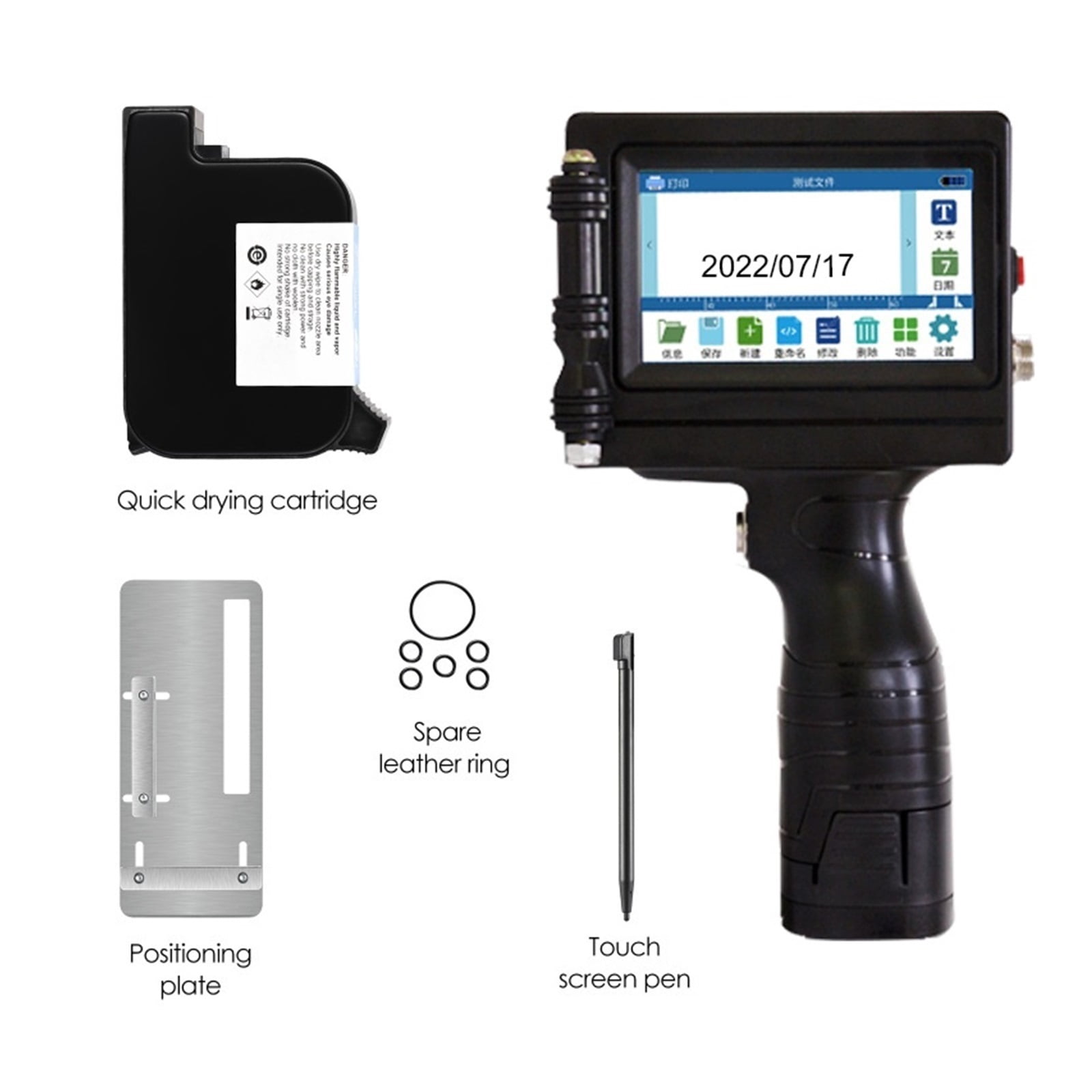 Touch Screen 12.7mm Thermal T Printer Barcode QR Code Logo To Lot Number Smart Handheld Inkjet Printer ,Versatile Surface Compatibility