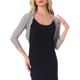 thumbnail image 1 of INSPIRAR CHIC Blusas Semitransparentes para Mujeres Elegantes con Mangas 3/4 Cárdigan Bolero Shrug Gris Claro L, 1 of 6