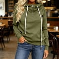 thumbnail image 5 of Oksale Half Zip Hoodies for Women Loose Long Sleeve Drop Shoulder Sweatshirts Casual Drawstring with Pocket Cozy Soft Fall Athletic Fashion Clothing 2026 Army Green S, 5 of 8