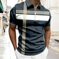 thumbnail image 2 of Afdoent Men's Polo Shirts Male Leisure Fashion Striped Color Block Short Sleeve Shirt Top Casual Bussiness, 2 of 4