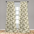 thumbnail image 2 of Rock Window Curtains, Stone Looking Peeble Design Mineral Illustration on Cream Tone Back Print, Lightweight Decor 2-Panel Set with Rod Pocket, Pair of - 28"x84", Army Green Pale Khaki, by Ambesonne, 2 of 3