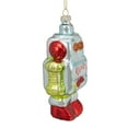 thumbnail image 3 of Northlight 5" Silver and Green Robot Hanging Glass Christmas Ornament, 3 of 5