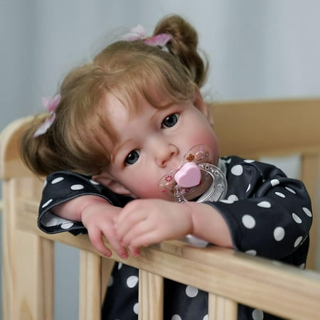 RSG 18 inch Reborn Baby Dolls Realistic Newborn Blue Eyes Toddler Dolls with Toy Accessories, Kids Age 3+