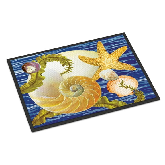 Carolines Treasures PRS4056JMAT Cut Nautilus And Starfish Door Mat Indoor Rug or Outdoor Welcome Mat 24x36 Doormat  36"L