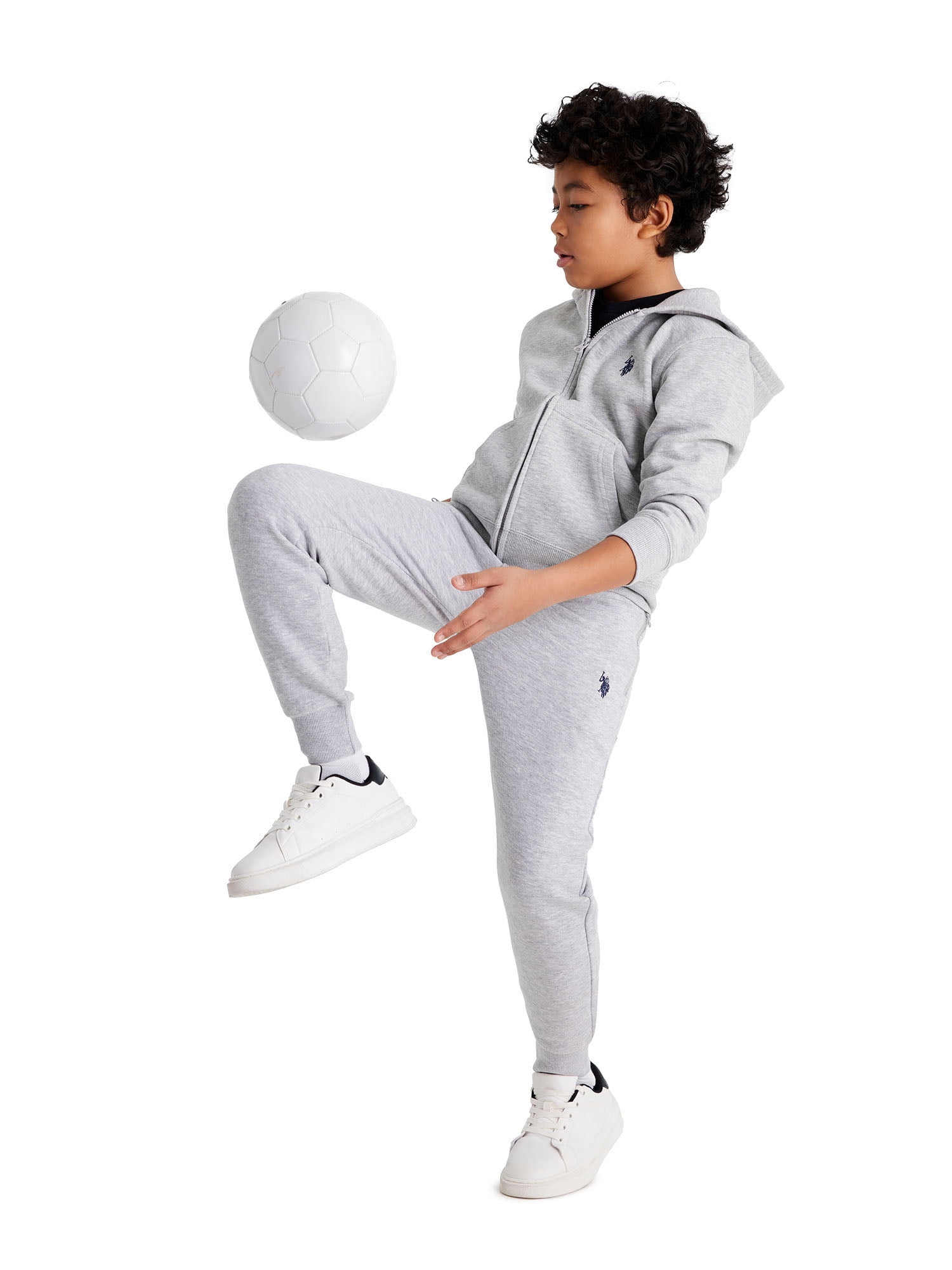 U.S. Polo Assn. Boys Fleece Jogger Pant Zip Pocket, Sizes 4-18