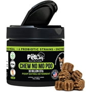 PetChef Nutrition Chew No Mo Poo Bites - Coprophagia Stool Eating Deterrent for Dogs - Deter & Stop Dogs from Eating Feces - Includes Probiotic Digestive Enzymes - 140 Soft Chews (Peanut Butter)