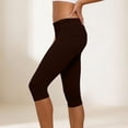 thumbnail image 6 of Women's Fold Over Capri Leggings, Sexy Low Rise Stretch Athletic Cropped Pants Lounge Yoga Bottoms, 6 of 6