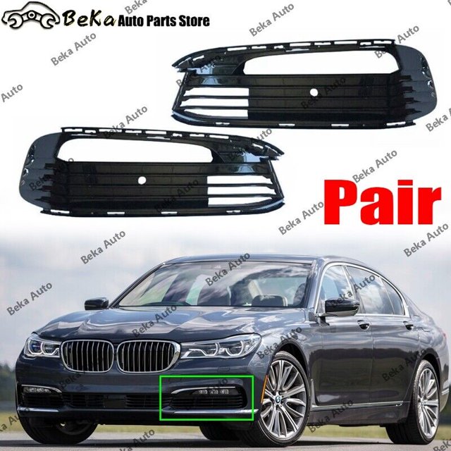 Un par de cubiertas de malla para parrilla de luz antiniebla del parachoques delantero adecuadas para BMW 740i 750i 2016-2017 LH&RH-