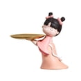 thumbnail image 2 of Bonita figura de niña china con bandeja de resina para decorar encimeras. Rosado, 2 of 4