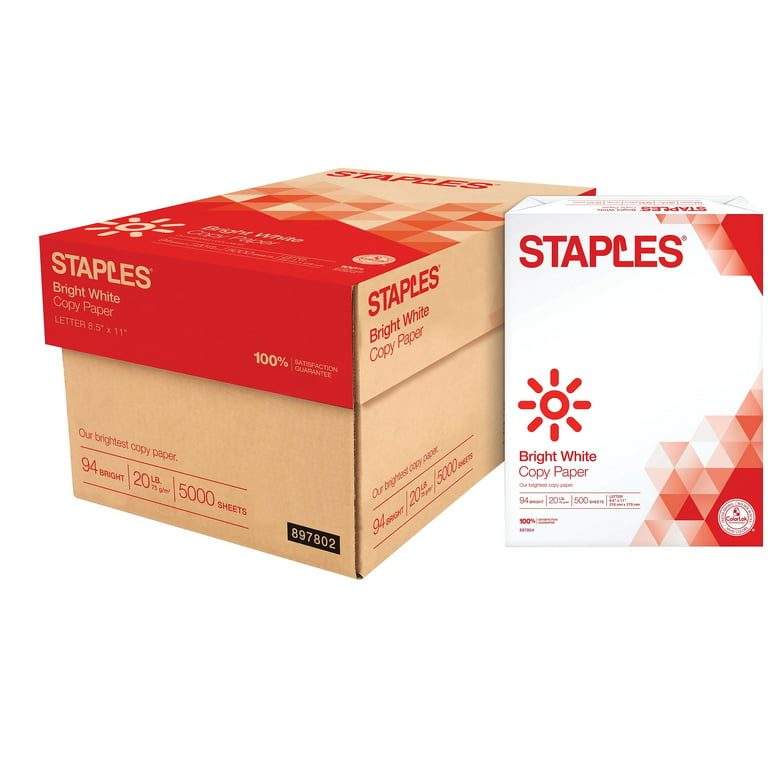 Staples Cover Paper 67 lbs 8.5 x 11 White 250/Pack (82991)