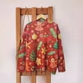 thumbnail image 4 of Suéter de punto con cuello redondo y estampado multicolor de Navidad de moda para otoño e invierno, suéter informal cálido, 4 of 5