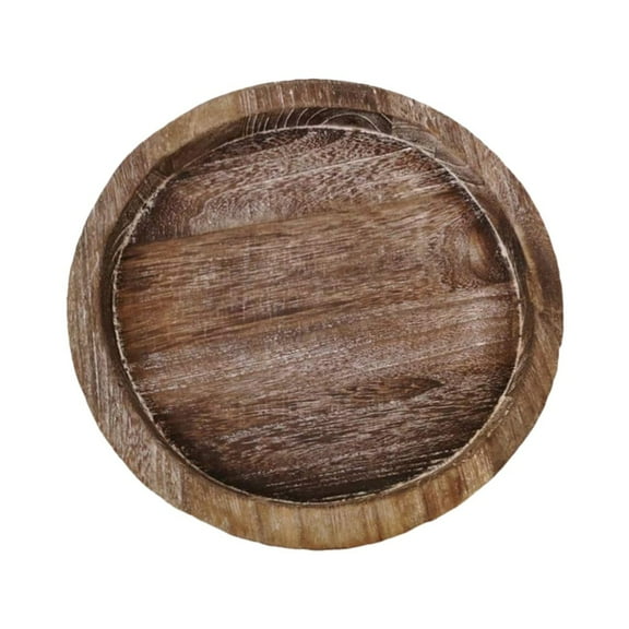 Rustic Wooden Tray Candle Holder,Plate Pillar Candle Tray Wood for Farmhouse Kitchen Countertop Coffee Table Home Decor