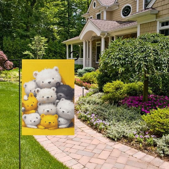 Cute Critter Stacking Garden Flag 12x18 inch Double Sided Outside Yard Decorations for Home Outdoor