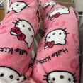 thumbnail image 2 of Halloween Hello Kitty Pajama Pants Sanrio Anime Fleece Double Elastic Fabric Soft Trousers Women Trousers Kawaii Home Pants, 2 of 7
