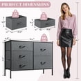 thumbnail image 3 of 5 Drawers Dresser, Storage Dresser Organizer with Drawers, Chest of Drawers, TV Stand Dresser with Metal Frame and Wood Tabletop for Bedroom, Guest Room, Closet, Entryway, Nursery, Gray, 3 of 8
