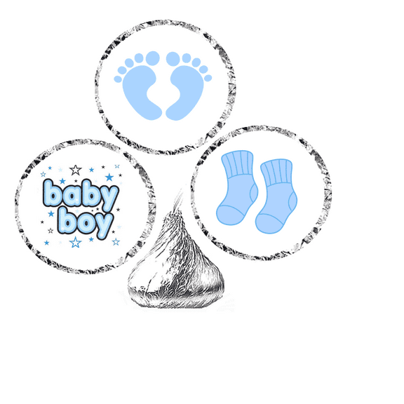 216 Baby Boy Baby Shower Party Favor Hershey's Kisses Stickers / Labels