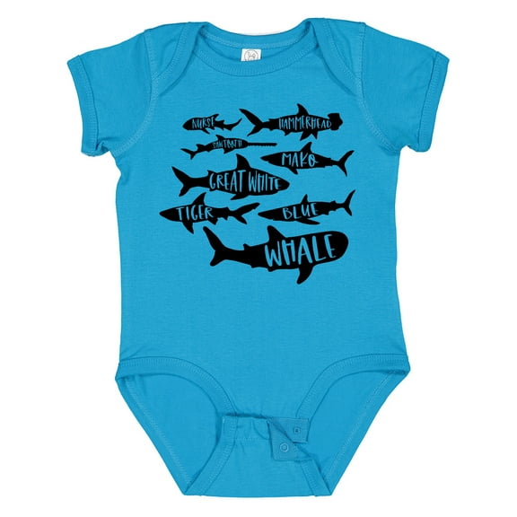 Inktastic Types of Sharks Boys or Girls Baby Bodysuit