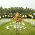 thumbnail image 4 of Metal Wedding Flower Stand Floor Vase Column Flower Stand Geometric Centerpieces Vase for Tabletop Flower Arrangement Event Reception Tables Decoration (29.52" H, W/ Metal Plate, Black), 4 of 9