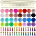 thumbnail image 1 of 160 PCS Keychain Pom Pom Tassel Set Pom Pom Balls Gold Key Ring Faux Fur Pom Pom for DIY Projects, R, 1 of 5