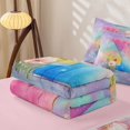 thumbnail image 5 of jejeloiu Rainbow Gradient Initial Y Zipper Twin Comforter Sets with Fitted Sheet and 2 Pillowcases For Girls,Colorful Stars Print Zipper Bedding Set For Kids,Pink Reversible,4-Piece, 5 of 7