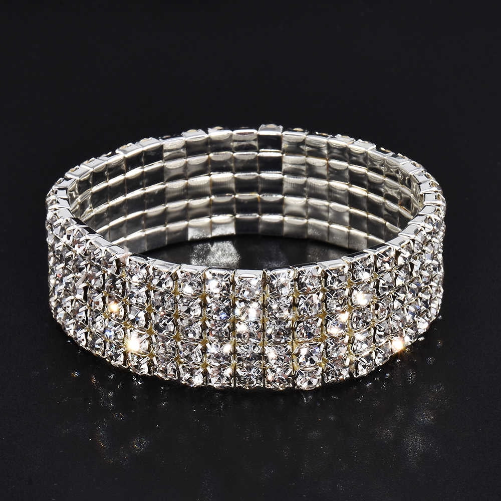 Silver Crystal Tennis Bracelets for Women Mother's Day Gift for Mom Three Layer Rhinestone Crystal Bracelet Fashion Jewelry Online, Women's