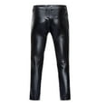 thumbnail image 4 of XIAOCHA Leather Pants for Men Shiny Metallic Slim-Fit Button Pants Stretchy Comfy Trendy Performance PantsBlackL, 4 of 4