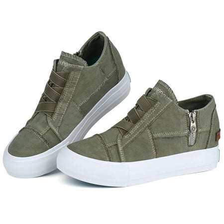 

JENN ARDOR Women Wedge Sneaker Platform Sneakers for Women Hidden Wedge Zipper Platform Shoes Lace Up Increase Fashion Sneakers